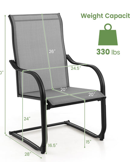 Giantex Patio Chairs, High Back Outdoor Chairs w/Sled Base, All Weather Fabric