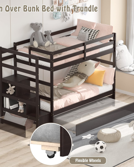 Giantex Twin-Over-Twin Bunk Bed with Trundle