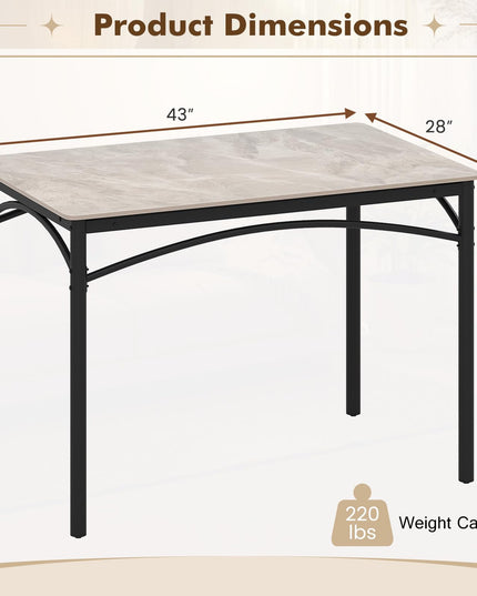 Giantex 43" x 28" Dining Table with Large Faux Marble Tabletop