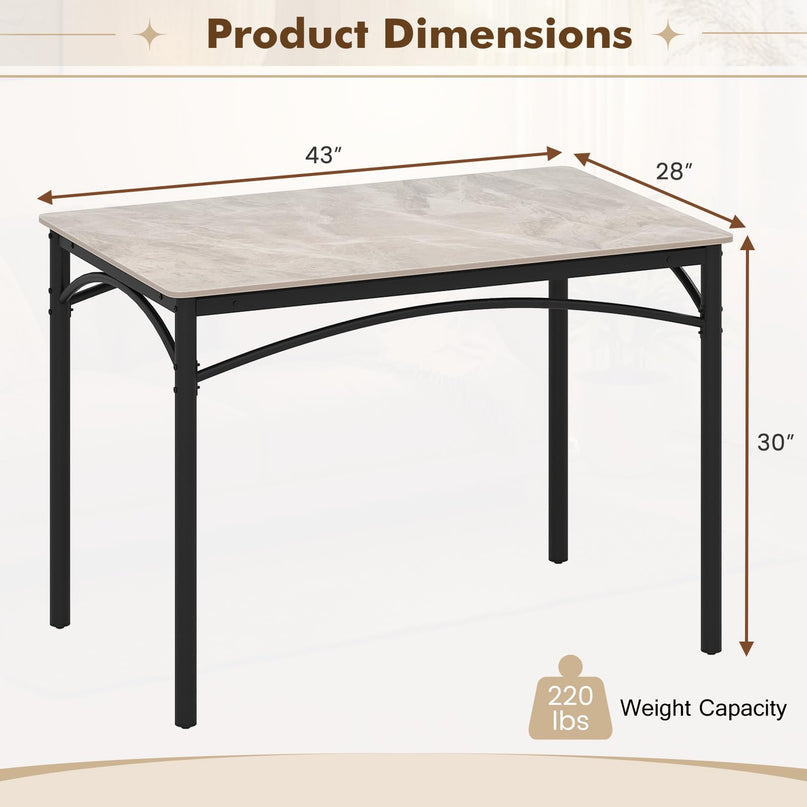 Giantex 43" x 28" Dining Table with Large Faux Marble Tabletop