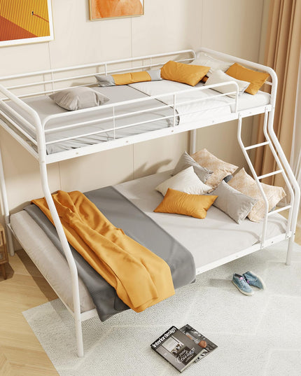 Giantex Metal Bunk Beds Twin Over Full Size, Heavy Duty Bunk Bed for Teens Adults with Ladder & Guardrails