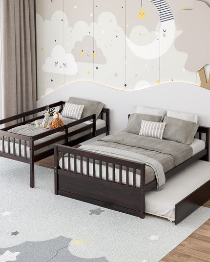 Twin Over Full Bunk Bed with Trundle - Giantex