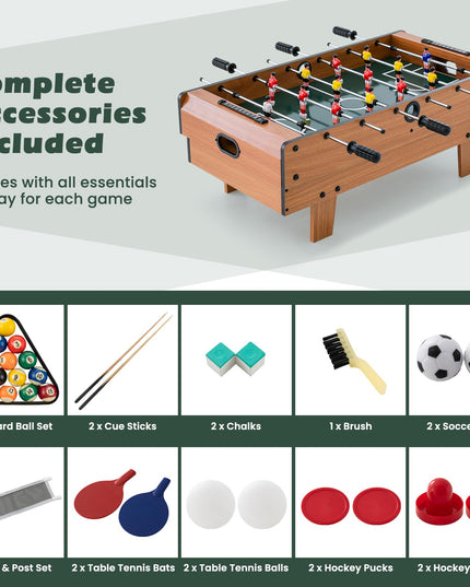 Giantex 4-in-1 Multi Game Table, Combo Foosball Game Table Top w/Billiards, Ping Pong, Push Hockey for Home, Game Room