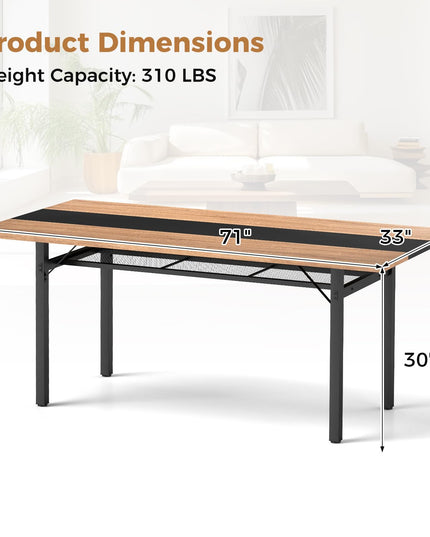 Giantex Table à manger 180 cm pour 6 à 8 personnes, grande table de cuisine