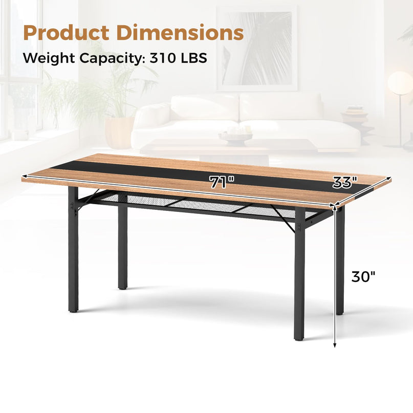 Giantex 71" Dining Table for 6-8 People, Large Kitchen Table