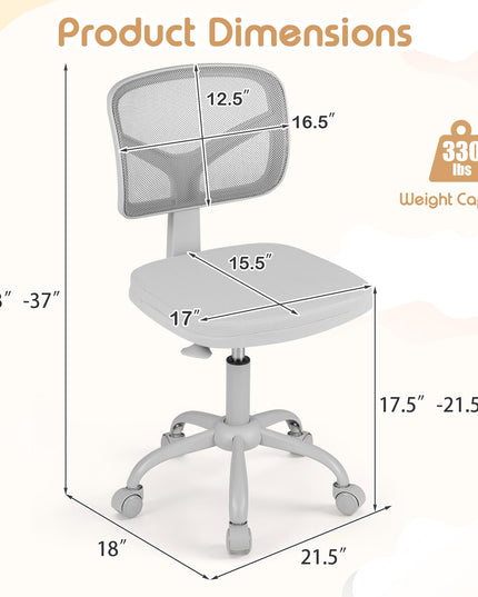 Giantex Kids Desk Chair Armless Height Adjustable