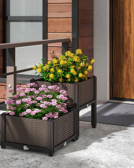 Giantex Raised Garden Bed Elevated Planter Box Kit with Self-Watering System