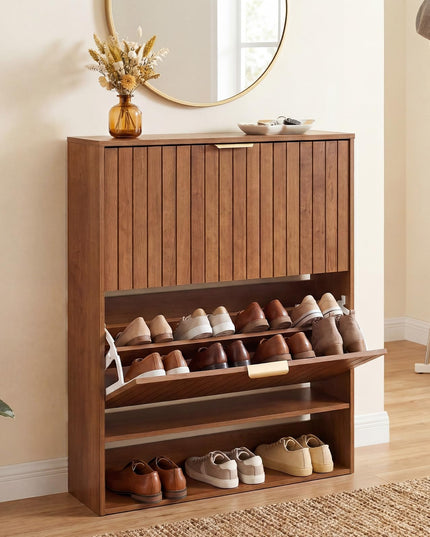 Giantex Shoe Storage Cabinet with 2 Flip Drawers