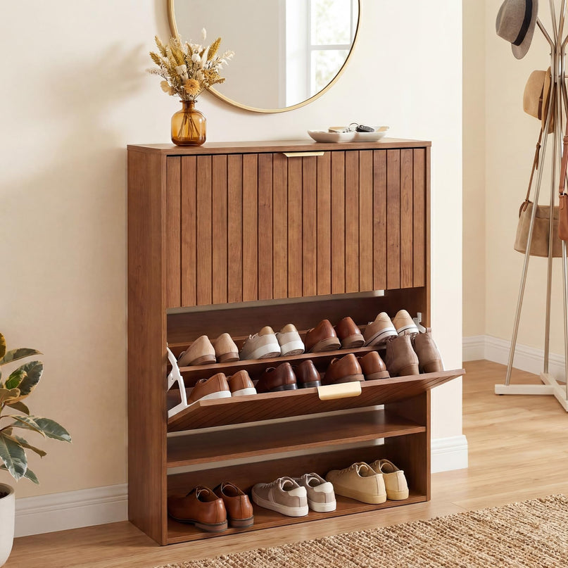 Giantex Shoe Storage Cabinet with 2 Flip Drawers