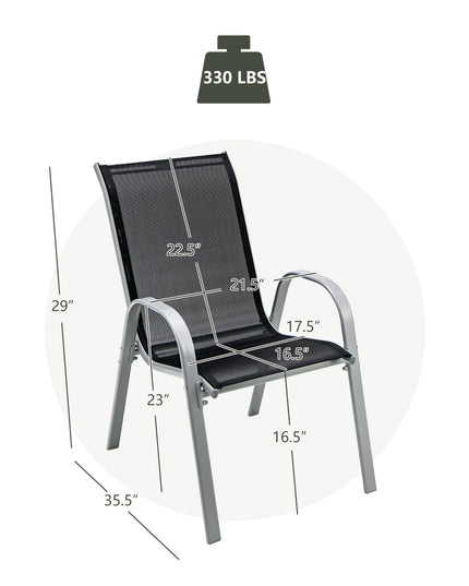 Giantex Set of 4 Patio Chairs, Stackable Outdoor Dining Chairs
