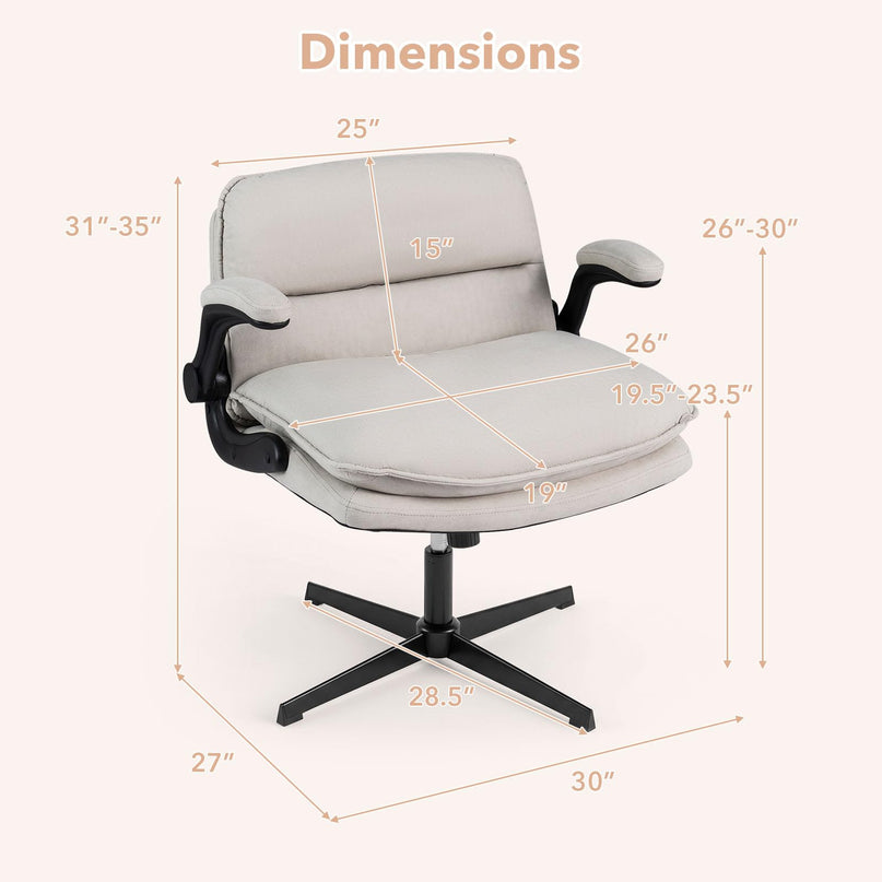 Chaise ergonomique Giantex Criss-Cross avec accoudoirs relevables