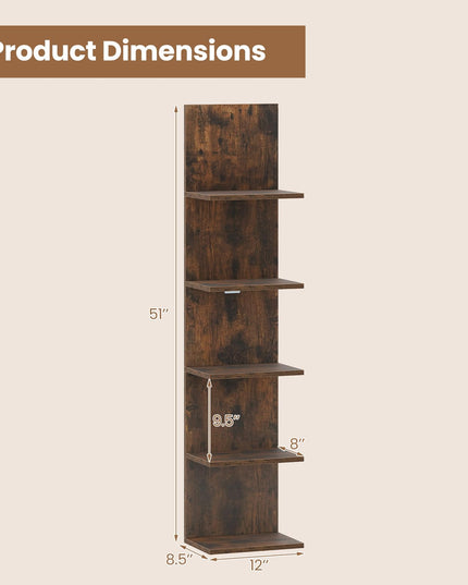 Étagère murale de rangement en bois Giantex pour chambre à coucher