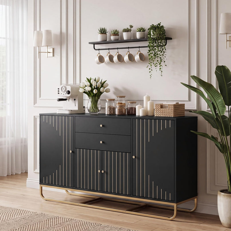 GIANTEX Modern Sideboard Buffet Cabinet with Storage & 2 Drawers