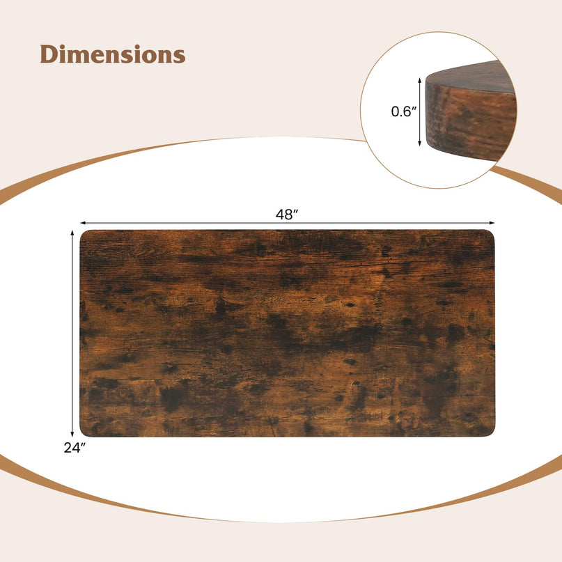 Dessus de table universel rectangulaire en bois Giantex 48 x 24 pouces