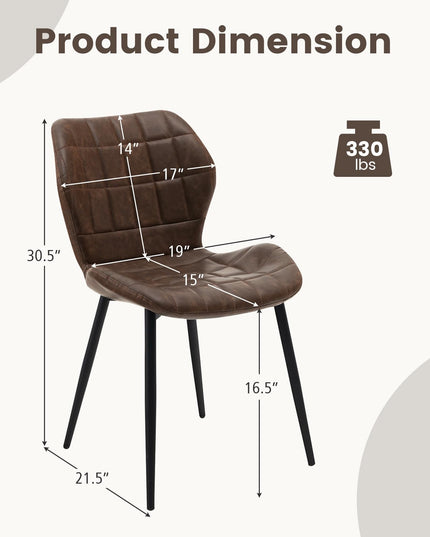 Giantex Upholstered Dining Chairs, Mid Century Retro Kitchen Chairs w/Padded Back & Seat