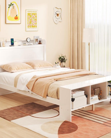 Giantex Bed Frame with Storage Headboard & Footboard