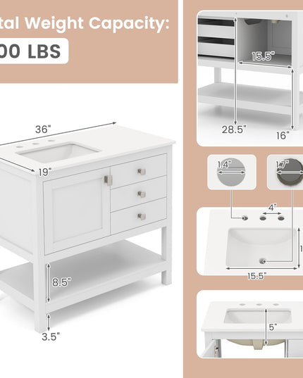 Giantex Bathroom Vanity with Ceramic Sink