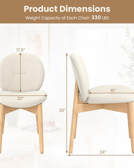 Giantex Wooden Dining Chairs Set of 2/4 for Home Restaurant