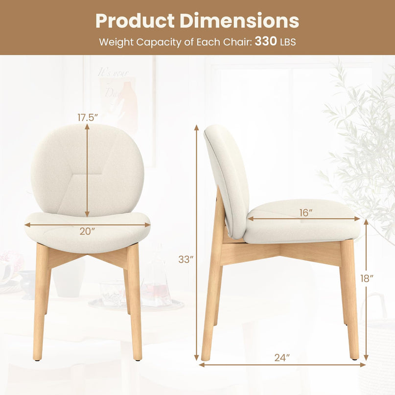 Giantex Wooden Dining Chairs Set of 2/4 for Home Restaurant