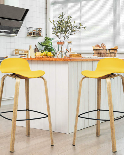 Giantex 30-Inch Modern Minimalist Bar Chairs with Footrest, Low Backrest and Metal Legs, Nordic Style High Stools