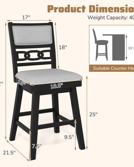 Giantex 25" Bar Stools Set for Kitchen Island