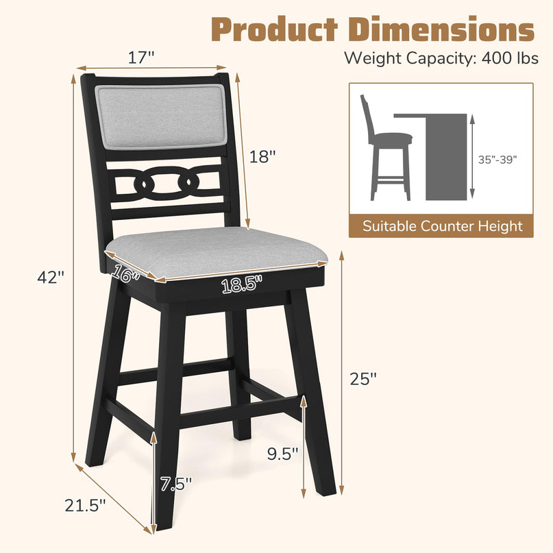Giantex 25" Bar Stools Set for Kitchen Island