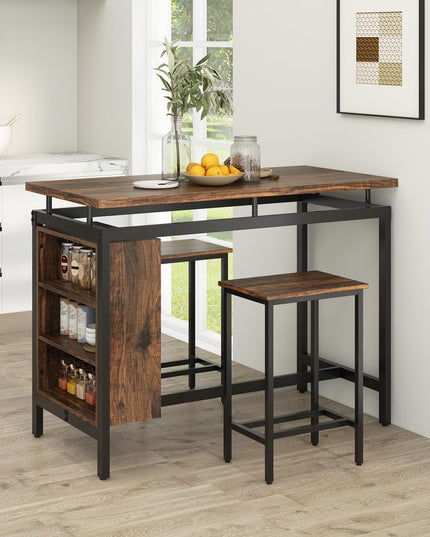 Giantex 3-Piece Dining Table Set - Counter Height Dining Table Set with 2 Bar Stools