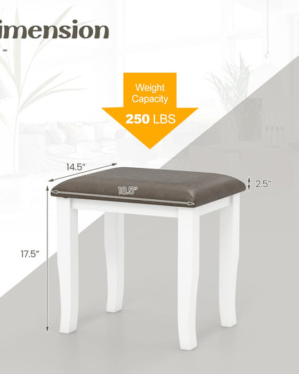 CHARMAID Vanity Stools 2 Pack - Ottoman Foot Stool Set of 2