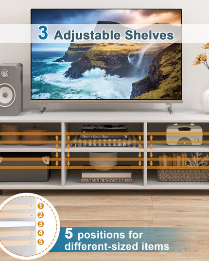 Giantex TV Stand with Cube Storage - TV Console Cabinet w/ 6 Open Compartments
