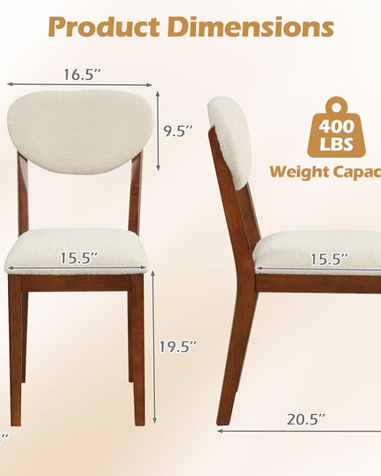 Giantex Sherpa Dining Chairs Set of 4