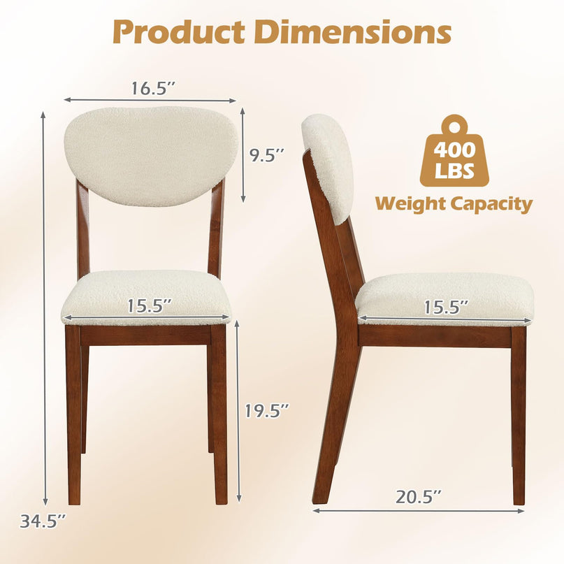 Giantex Sherpa Dining Chairs Set of 4