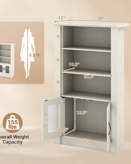 GIANTEX 48.5" Tall Modern Bookshelf with Cabinet