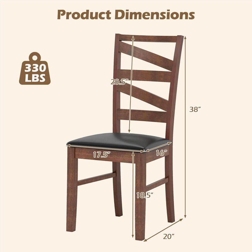 Giantex Wooden Dining Chairs Set of 2/4 for Dining Room