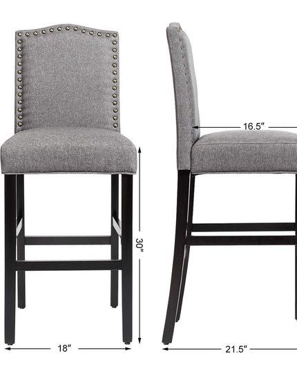 Counter Height Dining Side Barstools, w/ Thick Cushion