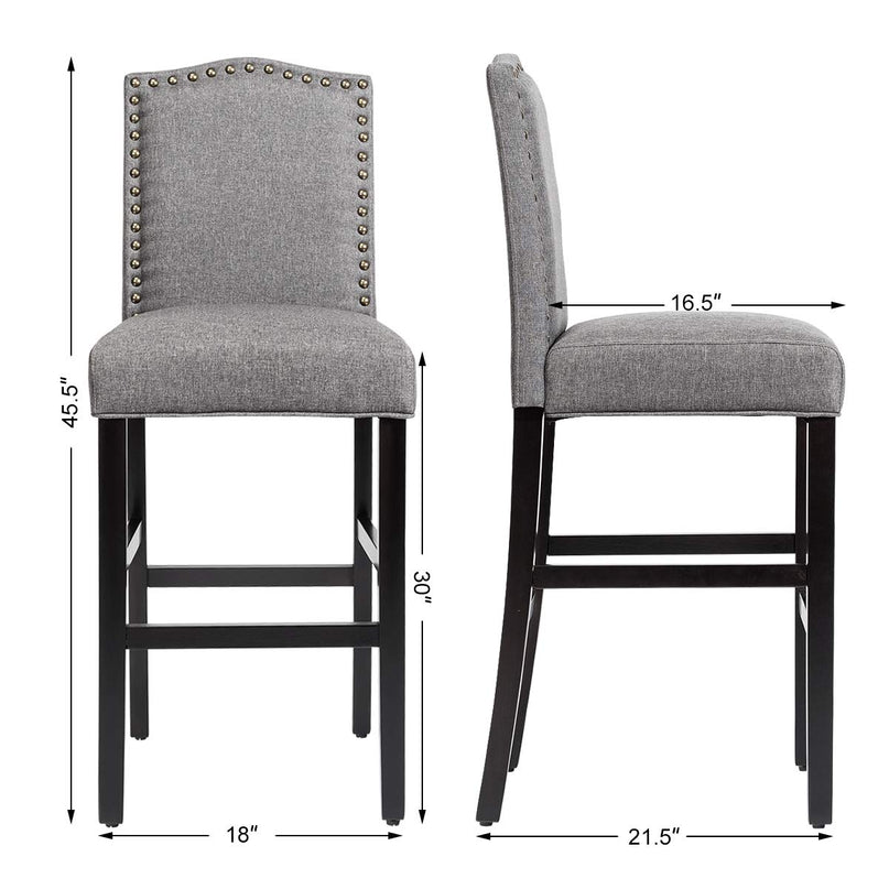 Counter Height Dining Side Barstools, w/ Thick Cushion