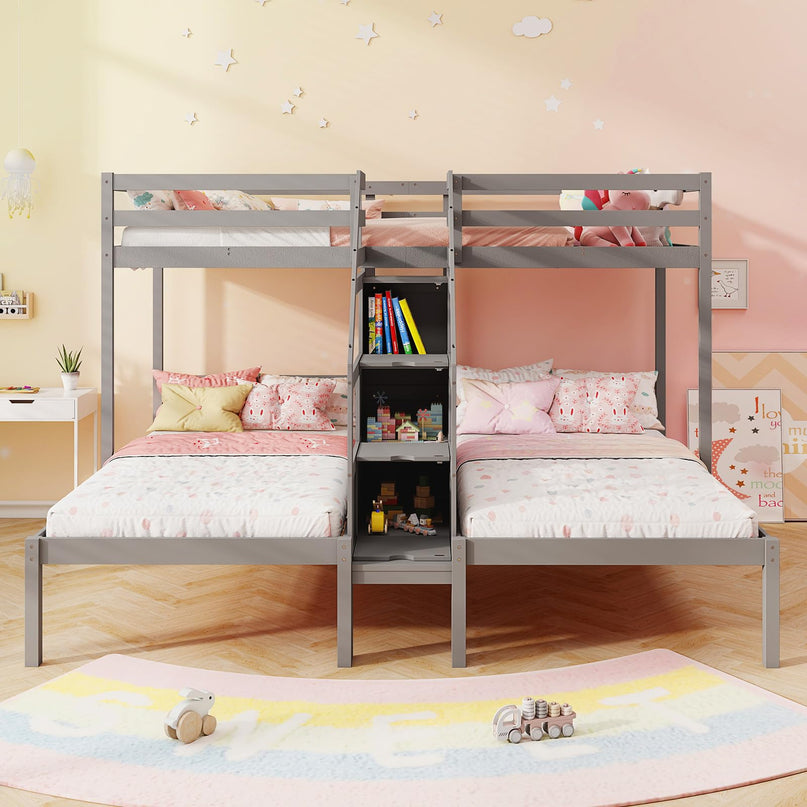 Giantex Twin Over Twin & Twin Bunk Bed for Kids Teens