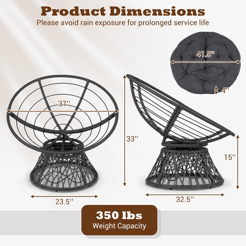 Giantex Wicker Papasan Chair with Soft Thick Cushion（ 41.5"W）