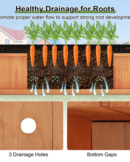 Giantex Outdoor Raised Garden Bed Set of 1/2 (40” x 13” x 12” )