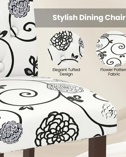 Giantex Tufted Dining Chairs Set of 2/4 Upholstered Kitchen Chairs