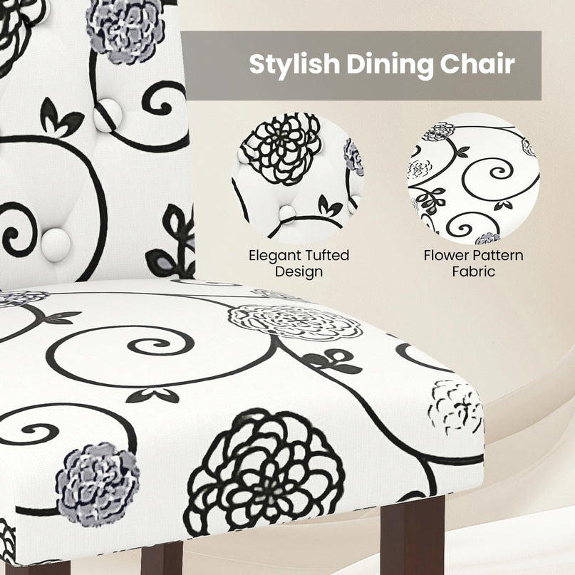 Giantex Tufted Dining Chairs Set of 2/4 Upholstered Kitchen Chairs