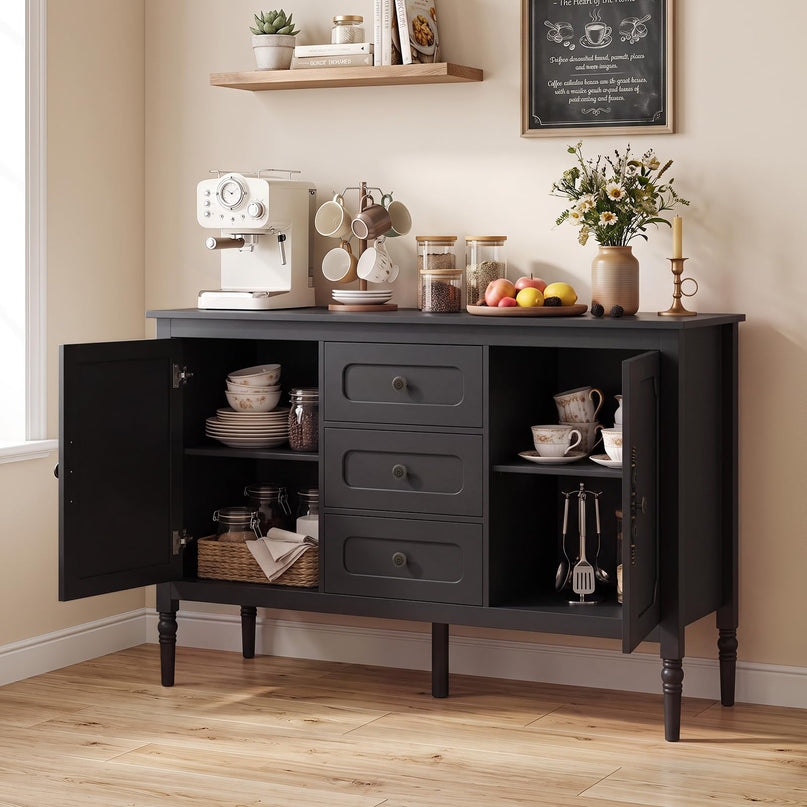 GIANTEX 47" Buffet Cabinet with 3 Drawers & 2 Cabinets