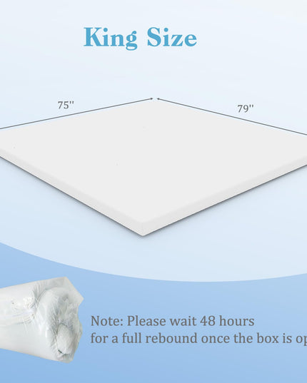 Giantex 3 Inch Twin Memory Foam Mattress Topper, Cooling Gel Infused Topper with Removable Cover