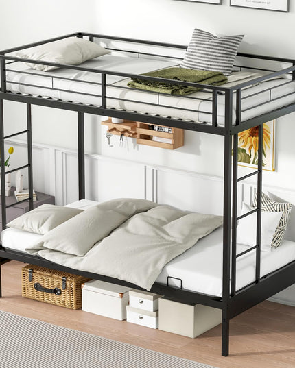 Giantex Twin Over Futon Bunk Bed, Metal Bunk Bed with Futon