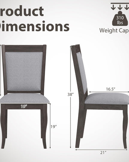 Giantex Wood Dining Chairs Set of 2/4, Farmhouse Upholstered Kitchen Chairs w/Rubber Wood Frame
