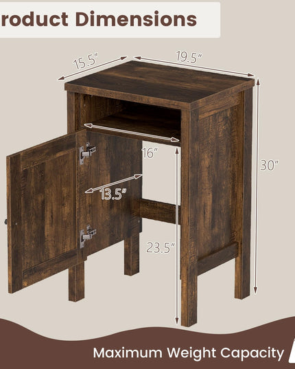 Giantex Robot Vacuum Storage Cabinet Farmhouse End Table