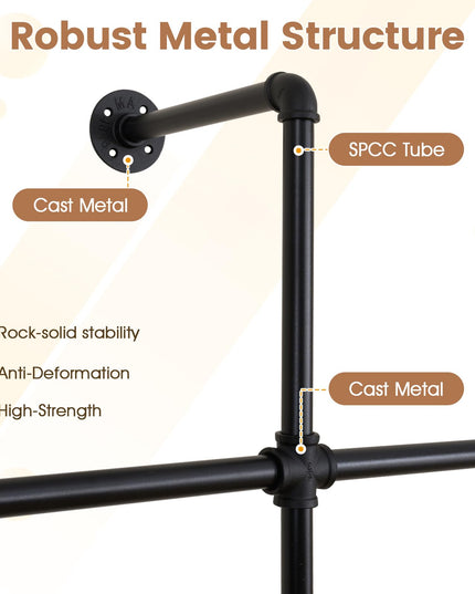 Giantex Industrial Pipe Clothing Rack for Wardrobe Closet