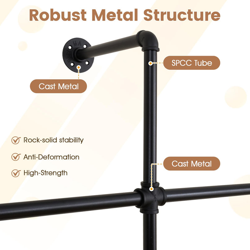 Giantex Industrial Pipe Clothing Rack for Wardrobe Closet