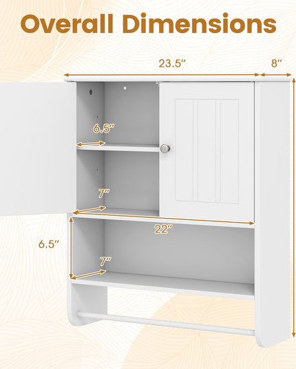 Giantex Bathroom Wall Medicine Cabinet with Towel Bar & Adjustable Shelf
