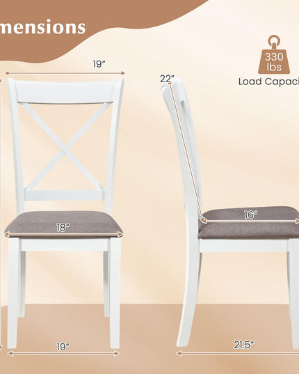 Giantex Rubber Wood Dining Room Chairs with Comfortable Backrest & Padded Seat