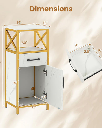 Giantex Bathroom Storage Cabinet with Drawer Single Door and Open Shelf